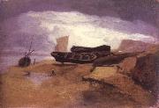 seashore with boats John sell cotman